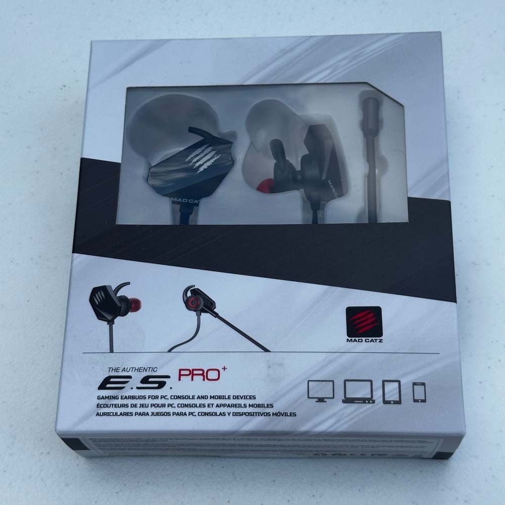 Mad Catz E.S. PRO+ Gaming Earbuds Wired with Mic for PC Console Mobile